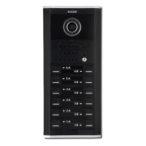 Placa de exterior de videoportero iBlack para edificios de Alcad